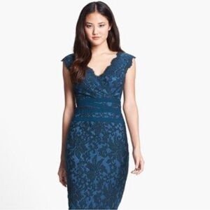 🤍Tadashi Shoji Women's Dress Size 10 Lace Formal Feminine Full Length -RARE